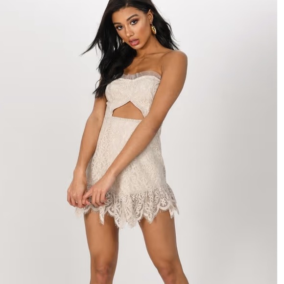 MOMENT LIKE THIS STONE STRAPLESS DRESS size xs - Picture 3 of 12